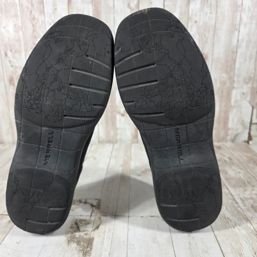 Merrell World Legend 2 Moc Mens Black Leather Slip On Shoes J94005 Size 10.5